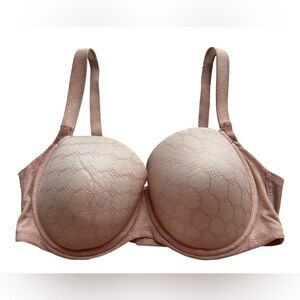 Soma Stunning Support Bra 36DD Nude Geo Lace Balconette Full Coverage